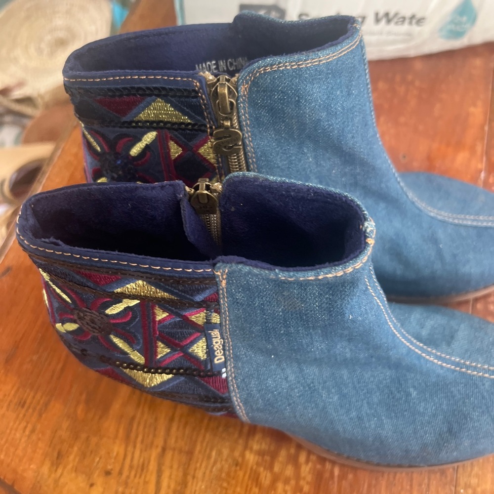 Desigual Denim Embroidered Bootie